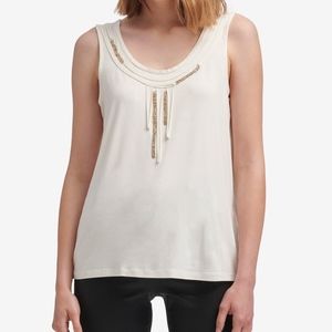 NWT DKNY Beaded Tank Top